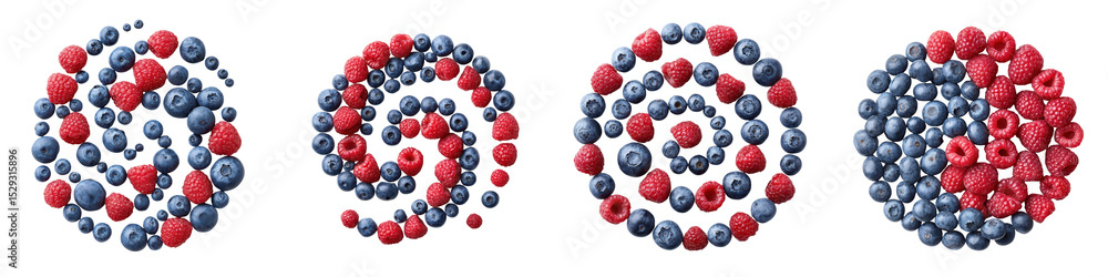 Colorful swirling patterns of fresh berries Colorful swirling patterns of fresh berries