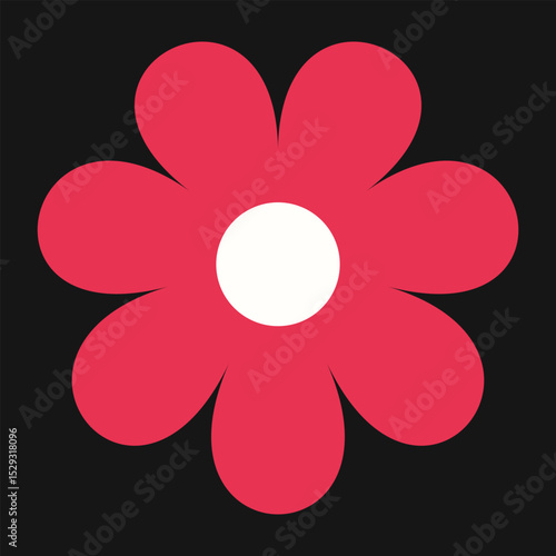 Stylized red blossom with a sleek silhouette and vivid energy. This floral icon brings boldness and romantic flair.