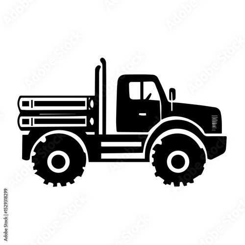 Logging truck illustration logo vector
