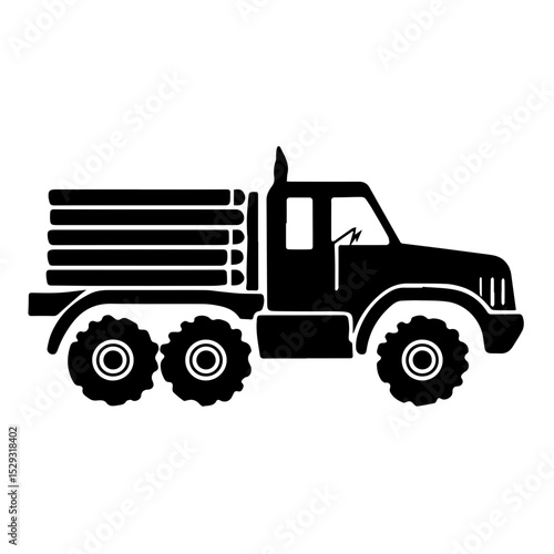 Logging truck illustration logo vector