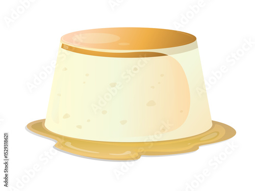 A Delicious Creamy Dessert with a Sweet Caramel Topping on a Plate