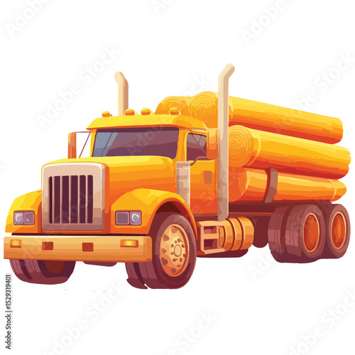 Logging truck illustration logo vector