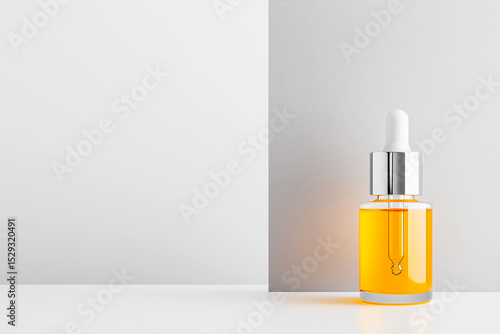 Wallpaper Mural Minimalistic beauty serum bottle with dropper on a clean surface, perfect for product display and skincare concepts. Torontodigital.ca