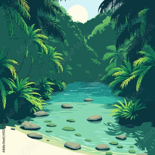 Lush Pristine Rainforest with Clear Waters