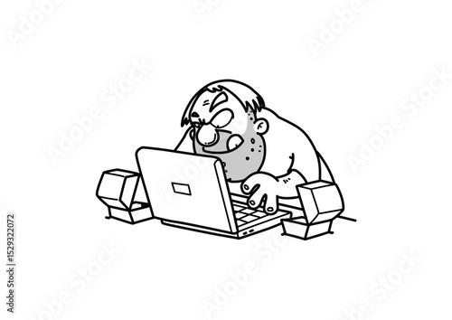Caveman Learns to Use a Modern Laptop Computer for the First Time Ever