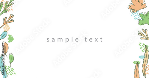 海草と海の生き物のバナー