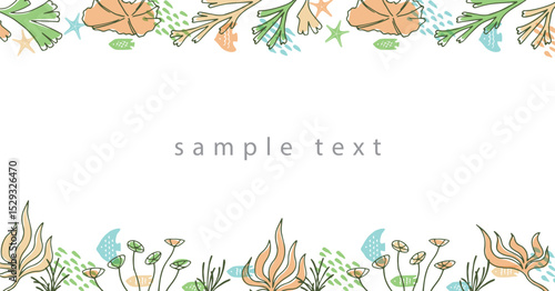 海草と海の生き物のバナー