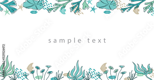 海草と海の生き物のバナー