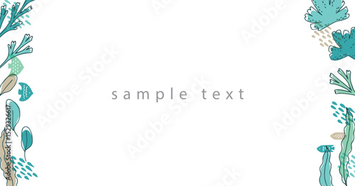 海草と海の生き物のバナー