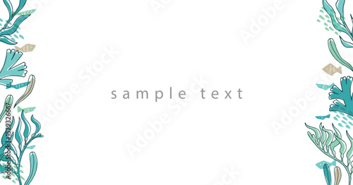 海草と海の生き物のバナー