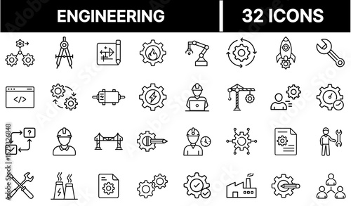 Engineering Icon Representing Technical Design, Industrial Tools, and Mechanical Innovation