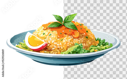simple flat vector a fried rice
