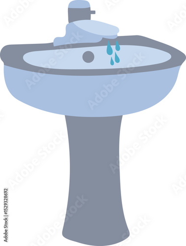 Pedestal lavatory sink illustration