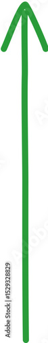 Green arrow pointing upwards with a curved top element symbolizing growth and progress