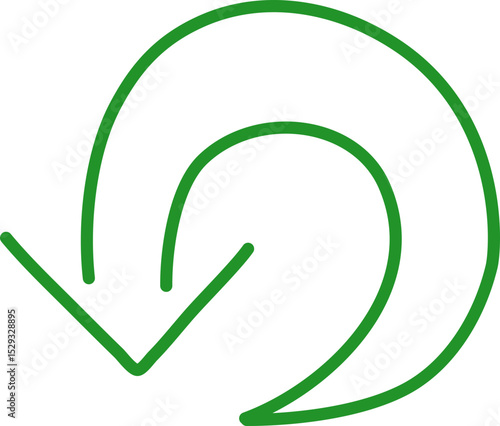 Green Circular Arrow Symbol Indicating Recycling or Refreshing Processes