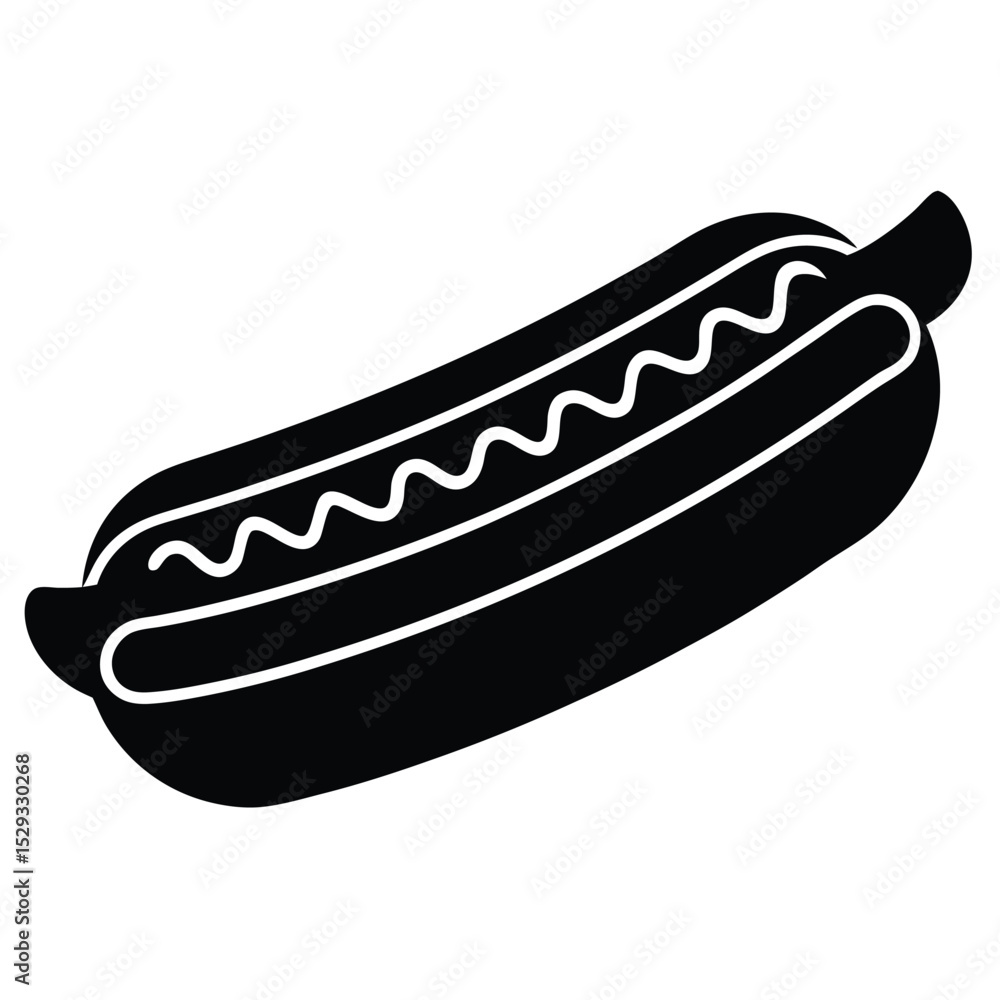 Hot Dog Icon – Classic Sausage in Bun Vector for Fast Food Concepts
Hot Dog Icon – Classic Sausage in Bun Vector for Fast Food Concepts