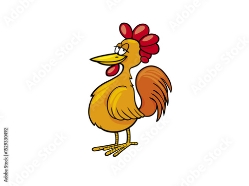 A Humorous Cartoon Rooster Stands Tall With A Confident Gaze