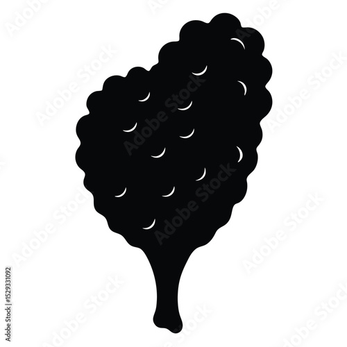 Cotton Candy Stick Vector – Carnival Sweet Treat Icon in Monochrome Style

