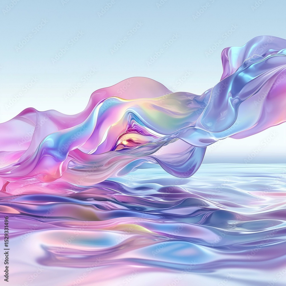 Obraz premium Fluid motion artistry abstract design digital artwork colorful waves top-down perspective creativity unleashed