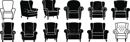 A comfortable, black leather office chair with wheels sits empty, ready for work, alongside a set of sharp kitchen knives