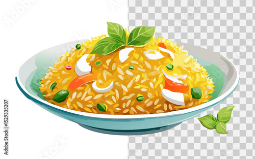 simple flat vector a fried rice