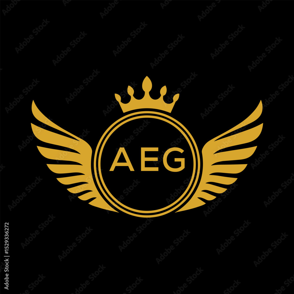 Naklejka premium Initial AEG Letter Linked Logo for business and company identity. Modern AEG Letter Logo Vector Template with modern trendy golden logo. 
