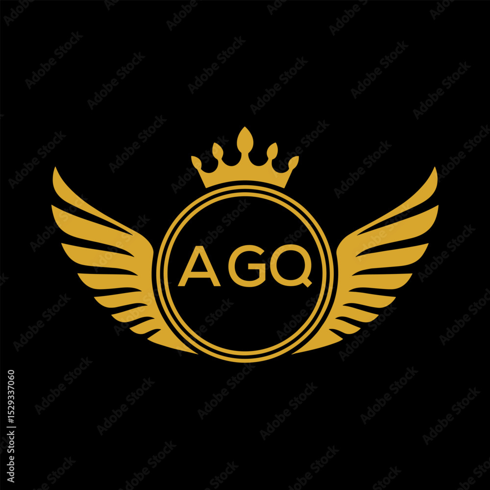 Naklejka premium Initial AGQ Letter Linked Logo for business and company identity. Modern AGQ Letter Logo Vector Template with modern trendy golden logo. 