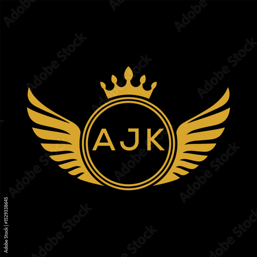 Initial AJK Letter Linked Logo for business and company identity. Modern AJK Letter Logo Vector Template with modern trendy golden logo.
