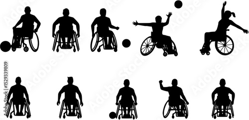 silhouettes of Paralympics athlete