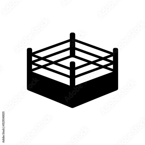 A stark silhouette of a boxing ring, a symbol of competition and athleticism. The image evokes a sense of anticipation and intensity.