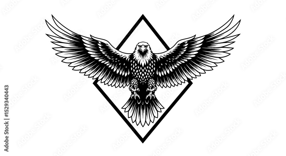 Fototapeta premium Powerful Eagle in Flight, Graphic Design