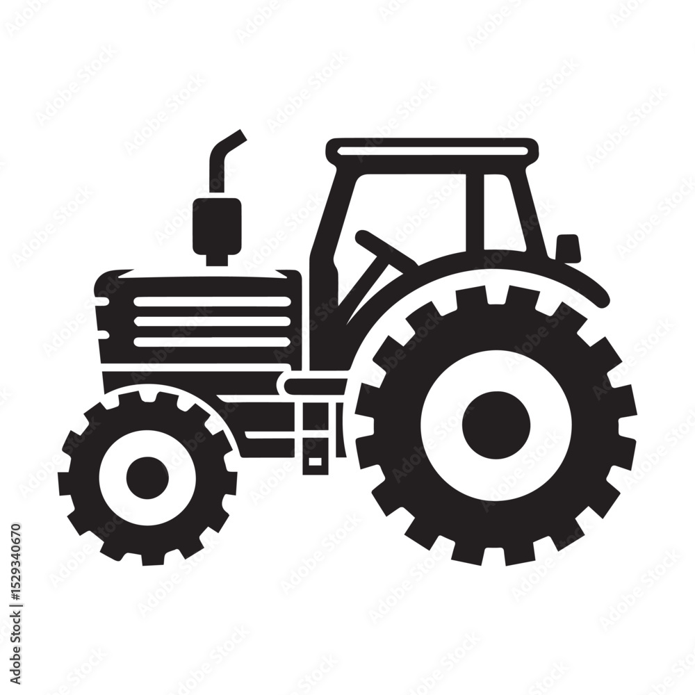 Obraz premium High-Quality black and white Tractor icon Vector Illustrations for Farm and Agriculture Design