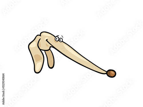 Unusual Character with an Exceptionally Long and Curving Nose Funny Cartoon