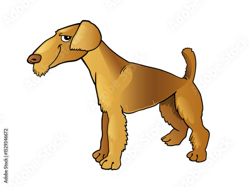 A Handsome Brown Dog with Distinctive Features Standing Proudly Outdoors