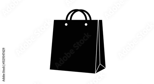 Illustration of a simple black shopping bag icon silhouette