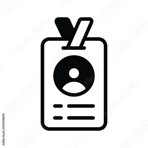 A filled style icon showing personal id badge
