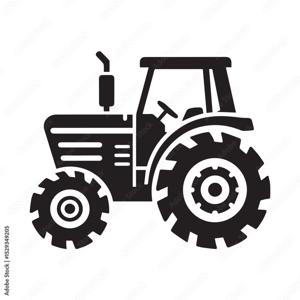 Obraz premium High-Quality black and white Tractor icon Vector Illustrations for Farm and Agriculture Design