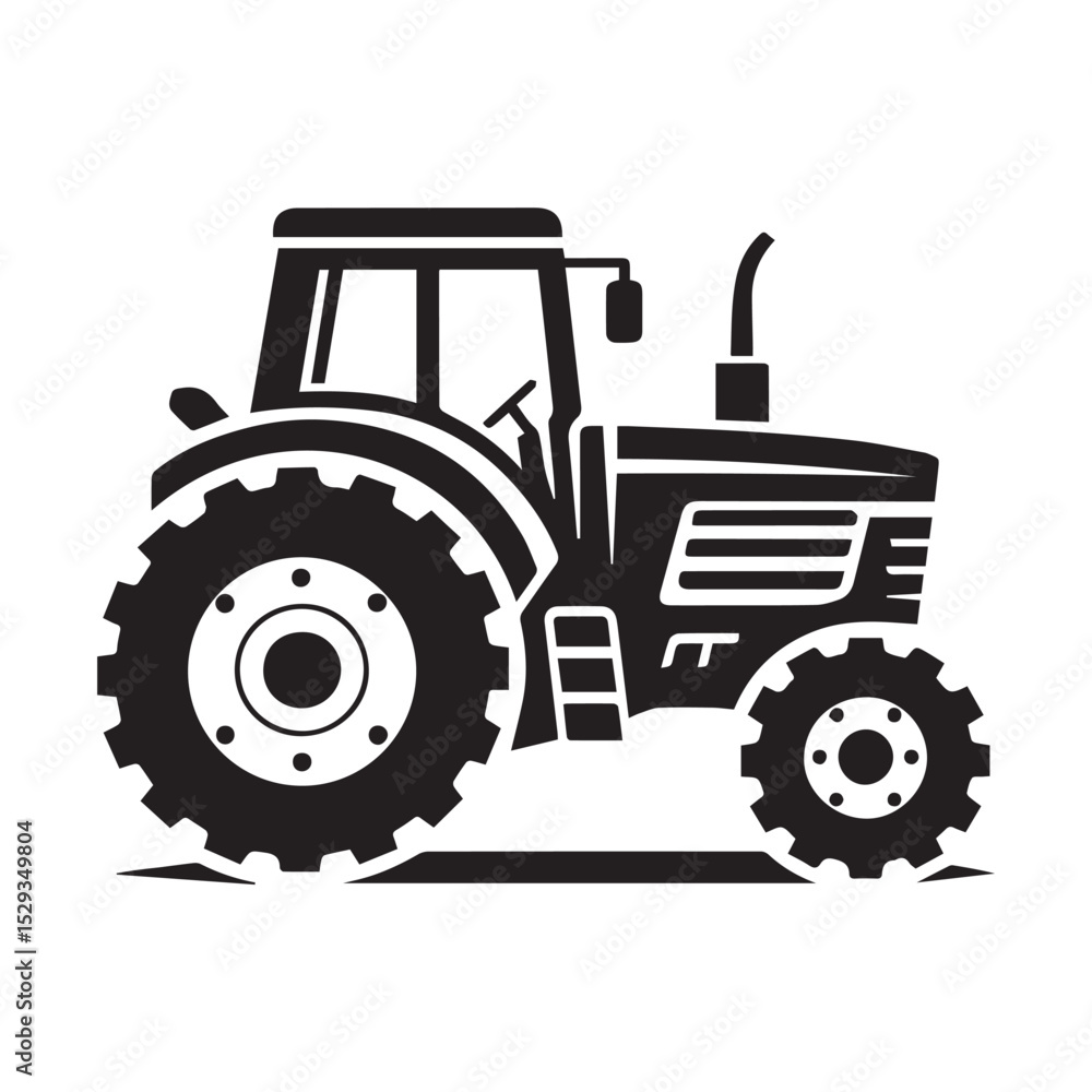 Obraz premium High-Quality black and white Tractor icon Vector Illustrations for Farm and Agriculture Design