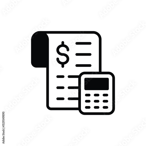 A filled style icon showing bookkeeping document