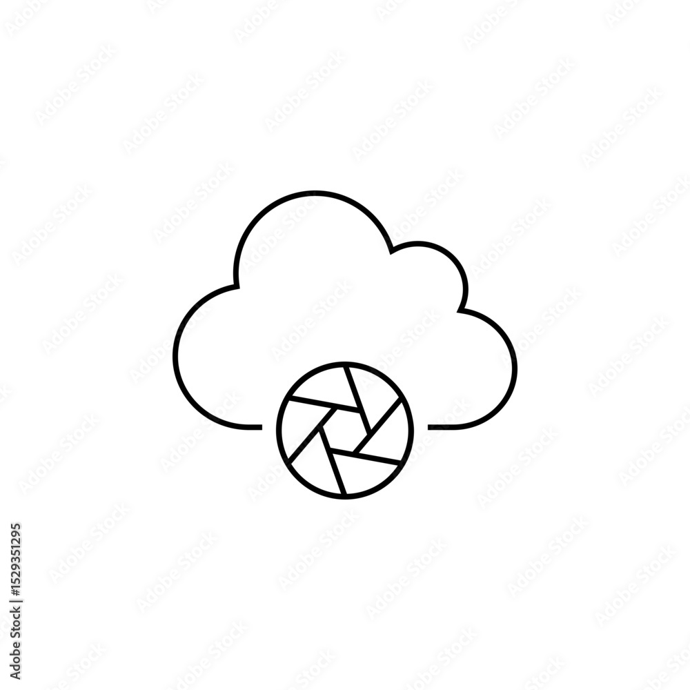 Photo Cloud Technology Line Icon Photo Cloud Technology Line Icon