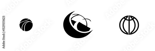 Black icons representing different recreational activities related to sports and leisure