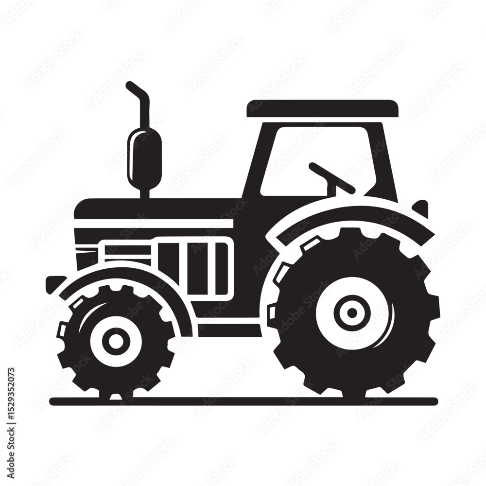 Obraz premium High-Quality black and white Tractor icon Vector Illustrations for Farm and Agriculture Design