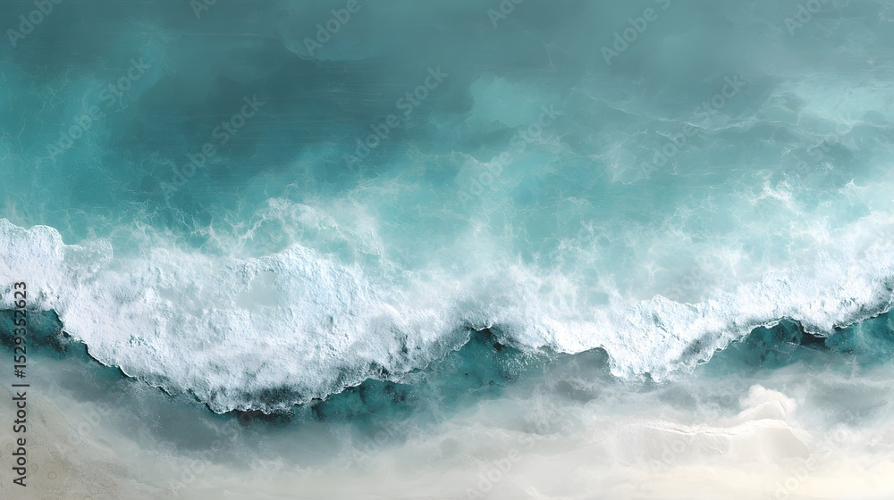 Naklejka premium Ocean waves painting