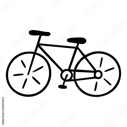 自転車　線画　手書き