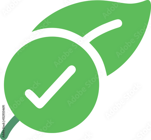 Vector isolated Icon Green leaf check mark
