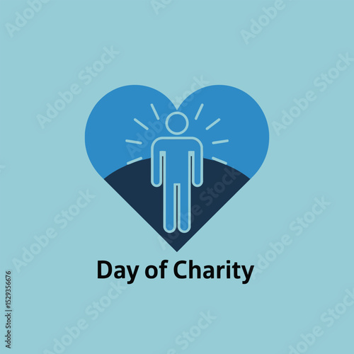 Day of charity a person stands within a heart symbol