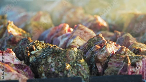 Lamb souvlaki grill at the Greek Glenti festival in Darwin.