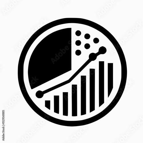 Financial Growth Bar Chart within a Circle