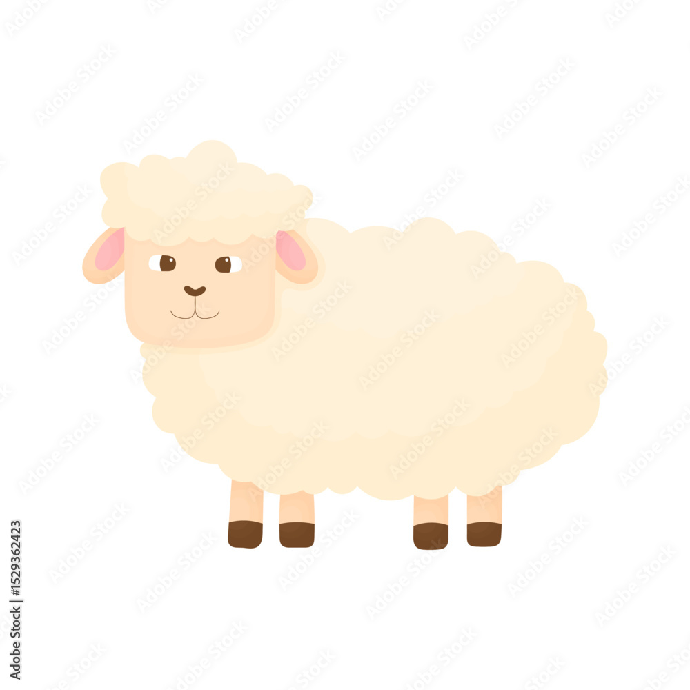 Cute hand drawn sheep. Farm animal. Wool production concept. Cute hand drawn sheep. Farm animal. Wool production concept.