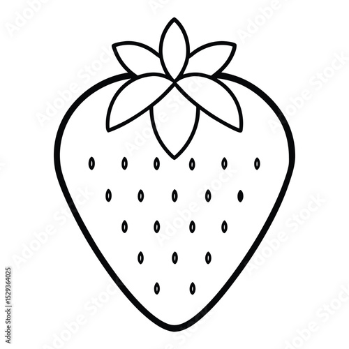 A fresh and simple vector icon of a strawberry. This thin line art design is perfect for fruit markets, smoothie bars, and healthy lifestyle blogs. Its clean and minimalist look makes it a versatile g